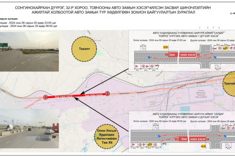 22-ын товчоо чиглэлийн авто замыг хэсэгчлэн хааж, шинэчилнэ